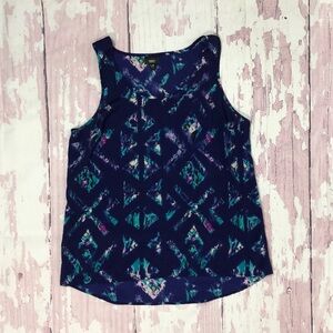 Mossimo blue high low tank top